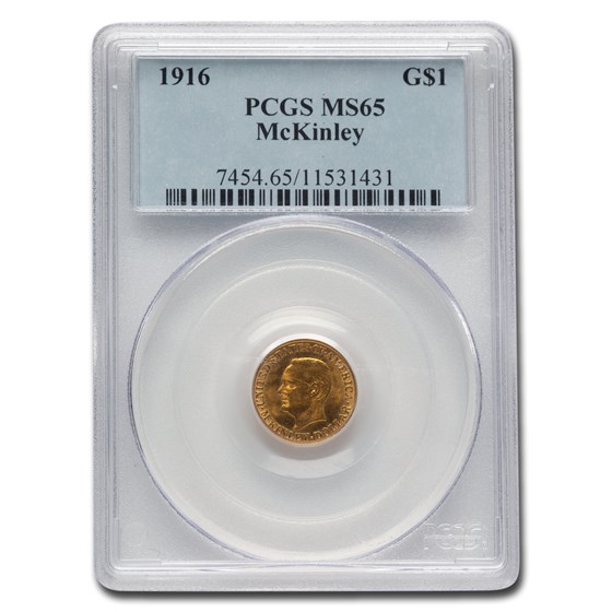 1916 Gold $1.00 William McKinley MS-65 PCGS 1916 Gold $1.00 William McKinley MS-65 PCGS
